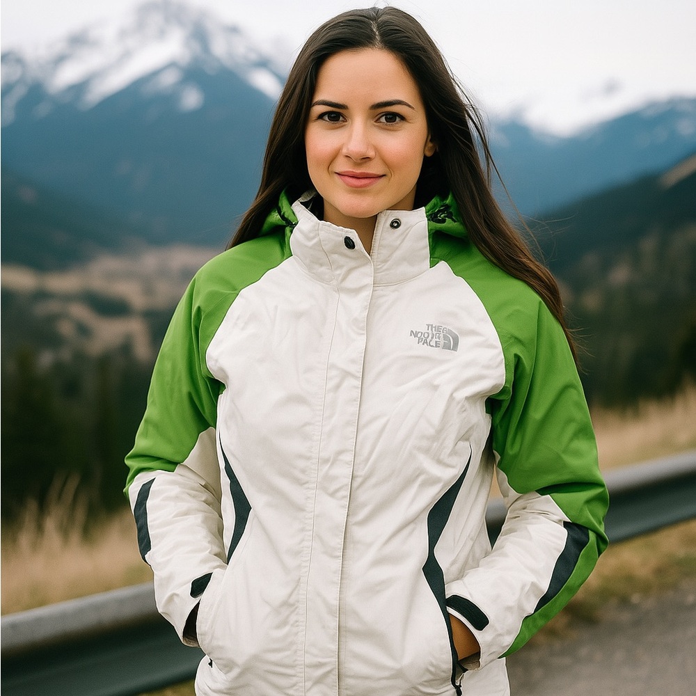 North Face green and black windbreaker